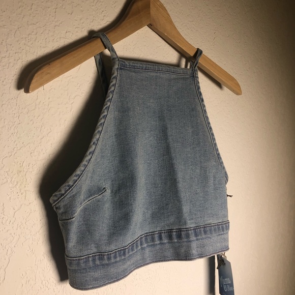 NEW Show Me Your Mumu Fawcett Denim Crop Top - Picture 4 of 9